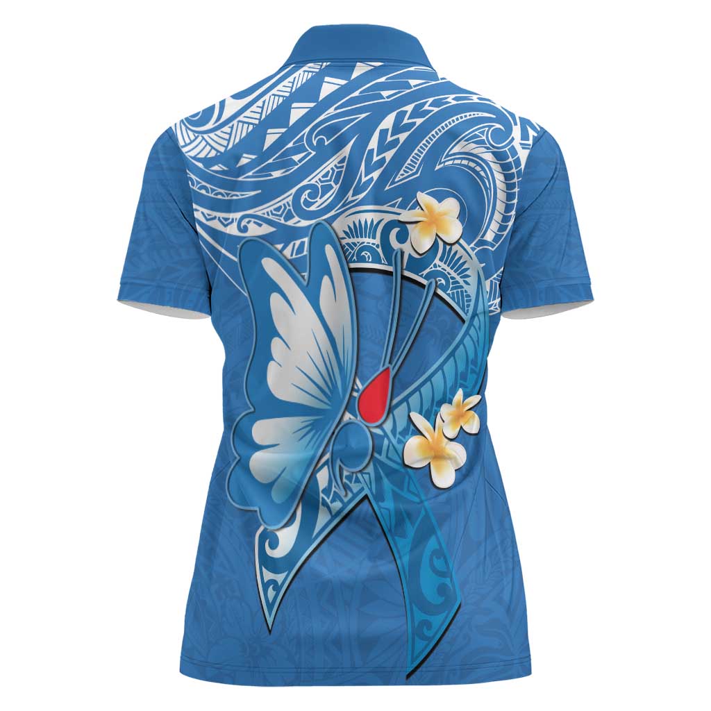 Polynesia Diabetes Awareness Month Women Polo Shirt In November We Wear Blue