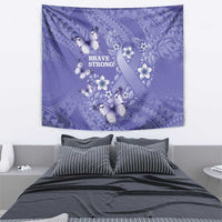Polynesia Stomach Cancer Awareness Tapestry Periwinkle Ribbon Brave Strong!