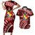 Malo e lelei Tonga Couples Matching Short Sleeve Bodycon Dress and Hawaiian Shirt Tongan Ngatu Pattern Red Version LT14 Red - Polynesian Pride