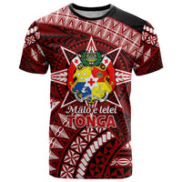 Malo e lelei Tonga T Shirt Tongan Ngatu Pattern Red Version LT14 Red - Polynesian Pride
