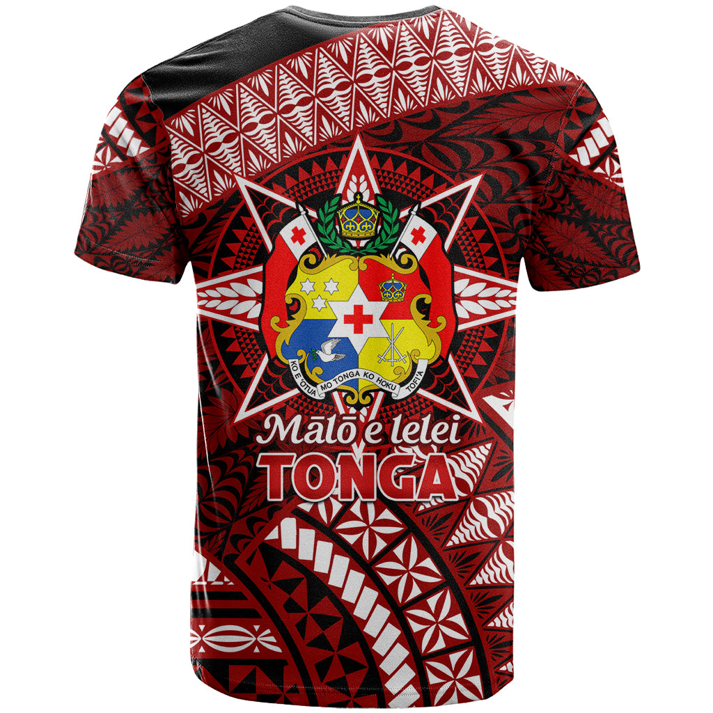 Malo e lelei Tonga T Shirt Tongan Ngatu Pattern Red Version LT14 - Polynesian Pride