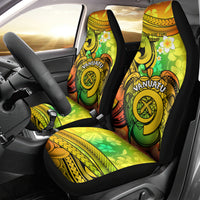 Halo Vanuatu Car Seat Cover Sand Drawing Turtle Polynesian Tropical Flowers LT14 - Polynesian Pride