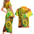 Halo Vanuatu Couples Matching Short Sleeve Bodycon Dress and Hawaiian Shirt Sand Drawing Turtle Polynesian Tropical Flowers LT14 - Polynesian Pride