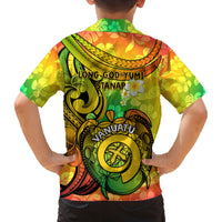 Halo Vanuatu Family Matching Puletasi Dress and Hawaiian Shirt Sand Drawing Turtle Polynesian Tropical Flowers LT14 - Polynesian Pride