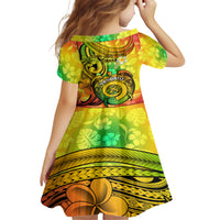 Halo Vanuatu Family Matching Short Sleeve Bodycon Dress and Hawaiian Shirt Sand Drawing Turtle Polynesian Tropical Flowers LT14 - Polynesian Pride
