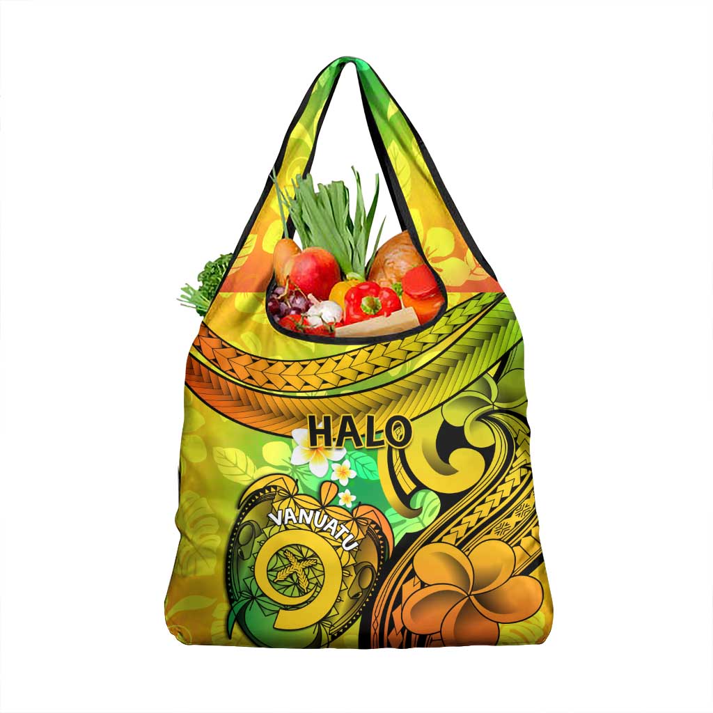 Halo Vanuatu Grocery Bag Sand Drawing Turtle Polynesian Tropical Flowers LT14 1-pack One Size Reggae - Polynesian Pride