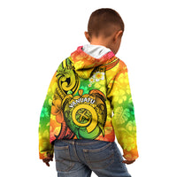 Halo Vanuatu Kid Hoodie Sand Drawing Turtle Polynesian Tropical Flowers LT14 - Polynesian Pride