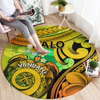 Halo Vanuatu Round Carpet Sand Drawing Turtle Polynesian Tropical Flowers LT14 - Polynesian Pride