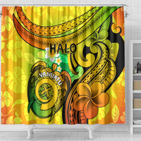 Halo Vanuatu Shower Curtain Sand Drawing Turtle Polynesian Tropical Flowers LT14 - Polynesian Pride