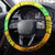 Halo Vanuatu Steering Wheel Cover Sand Drawing Turtle Polynesian Tropical Flowers LT14 - Polynesian Pride