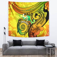 Halo Vanuatu Tapestry Sand Drawing Turtle Polynesian Tropical Flowers LT14 - Polynesian Pride