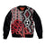 New Zealand Bomber Jacket Aotearoa Kowhaiwhai Mix Taniko Art - Red