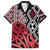 New Zealand Hawaiian Shirt Aotearoa Kowhaiwhai Mix Taniko Art - Red