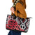 New Zealand Leather Tote Bag Aotearoa Kowhaiwhai Mix Taniko Art - Red