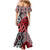 New Zealand Mermaid Dress Aotearoa Kowhaiwhai Mix Taniko Art - Red