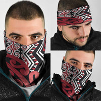 New Zealand Neck Gaiter Aotearoa Kowhaiwhai Mix Taniko Art - Red LT14 - Polynesian Pride