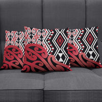 New Zealand Pillow Cover Aotearoa Kowhaiwhai Mix Taniko Art - Red LT14 - Polynesian Pride