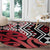 New Zealand Round Carpet Aotearoa Kowhaiwhai Mix Taniko Art - Red