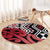 New Zealand Round Carpet Aotearoa Kowhaiwhai Mix Taniko Art - Red