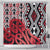 New Zealand Shower Curtain Aotearoa Kowhaiwhai Mix Taniko Art - Red