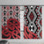 New Zealand Window Curtain Aotearoa Kowhaiwhai Mix Taniko Art - Red