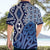 New Zealand Hawaiian Shirt Aotearoa Kowhaiwhai Mix Taniko Art - Blue