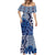 New Zealand Mermaid Dress Aotearoa Kowhaiwhai Mix Taniko Art - Blue