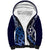 New Zealand Sherpa Hoodie Aotearoa Kowhaiwhai Mix Taniko Art - Blue