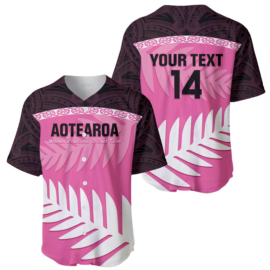 Custom New Zealand Aotearoa Cricket Baseball Jersey Go White Silver Fern LT14 - Polynesian Pride