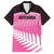 Custom New Zealand Aotearoa Cricket Family Matching Short Sleeve Bodycon Dress and Hawaiian Shirt Go White Silver Fern