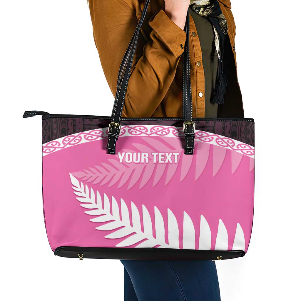 Custom New Zealand Aotearoa Cricket Leather Tote Bag Go White Silver Fern LT14 - Polynesian Pride