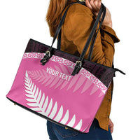 Custom New Zealand Aotearoa Cricket Leather Tote Bag Go White Silver Fern LT14 - Polynesian Pride