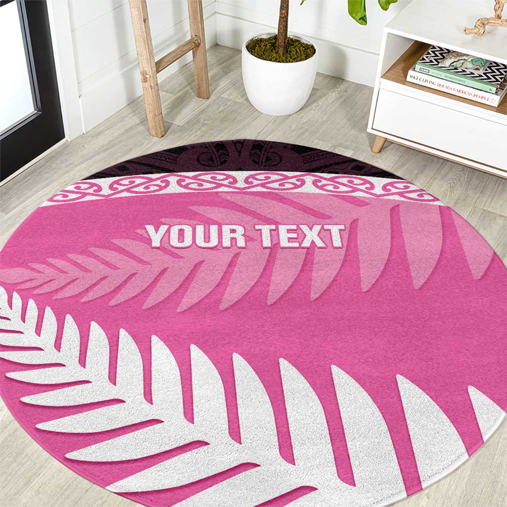 Custom New Zealand Aotearoa Cricket Round Carpet Go White Silver Fern
