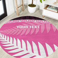 Custom New Zealand Aotearoa Cricket Round Carpet Go White Silver Fern