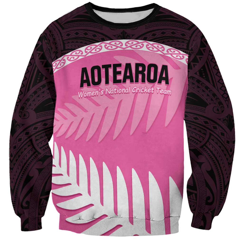 Custom New Zealand Aotearoa Cricket Sweatshirt Go White Silver Fern