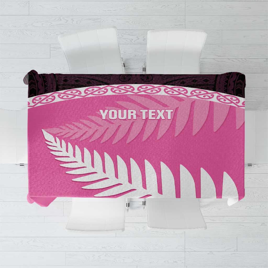 Custom New Zealand Aotearoa Cricket Tablecloth Go White Silver Fern