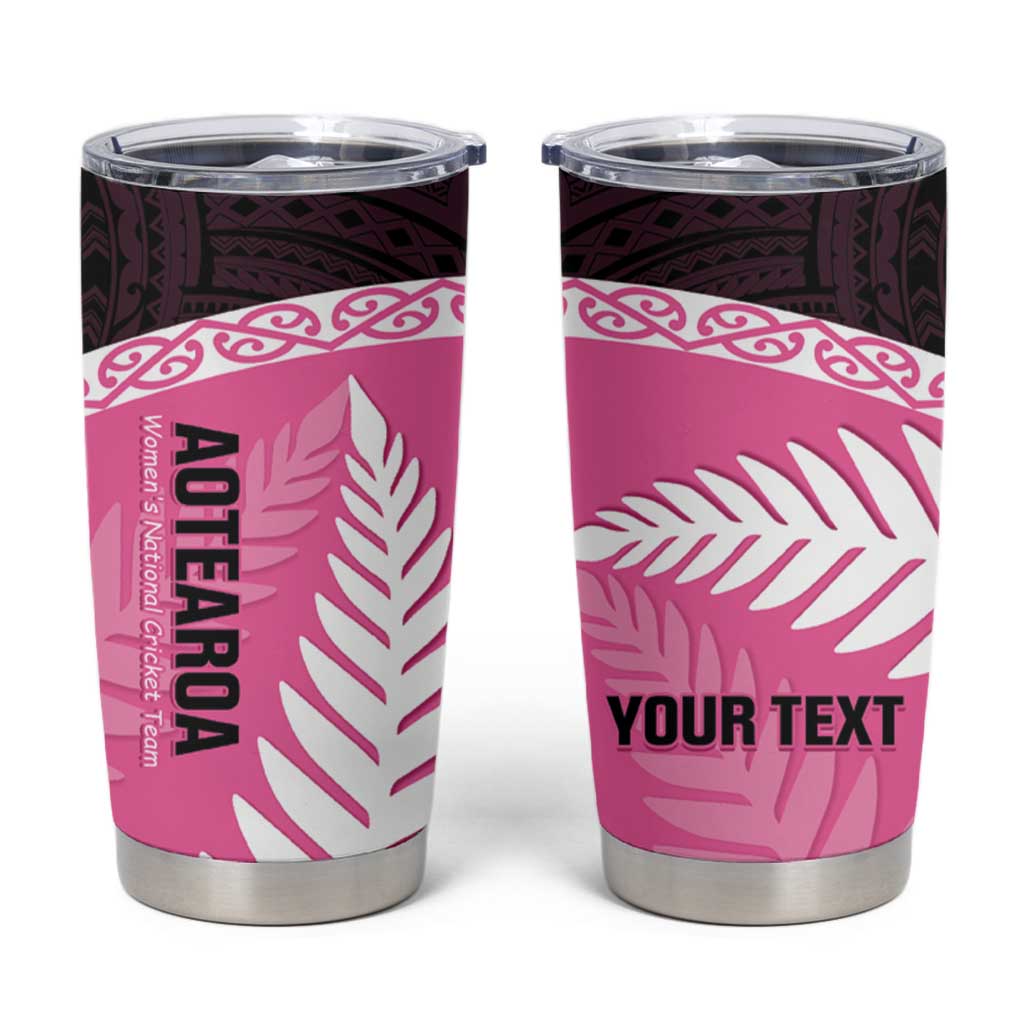 Personalised Aotearoa Cricket Tumbler Cup Go White Silver Fern