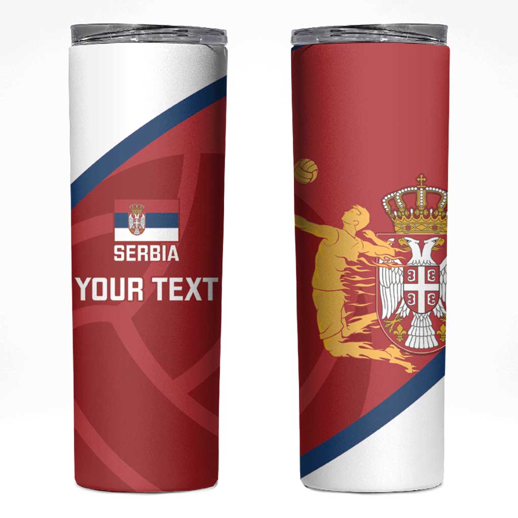 Custom Serbia Volleyball Skinny Tumbler 2025 Go Champions LT14 Red - Polynesian Pride