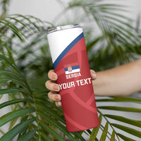 Custom Serbia Volleyball Skinny Tumbler 2025 Go Champions LT14 - Polynesian Pride