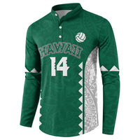 Custom Hawaii Volleyball Button Sweatshirt Hawaiian Kakau Pattern LT14 - Polynesian Pride