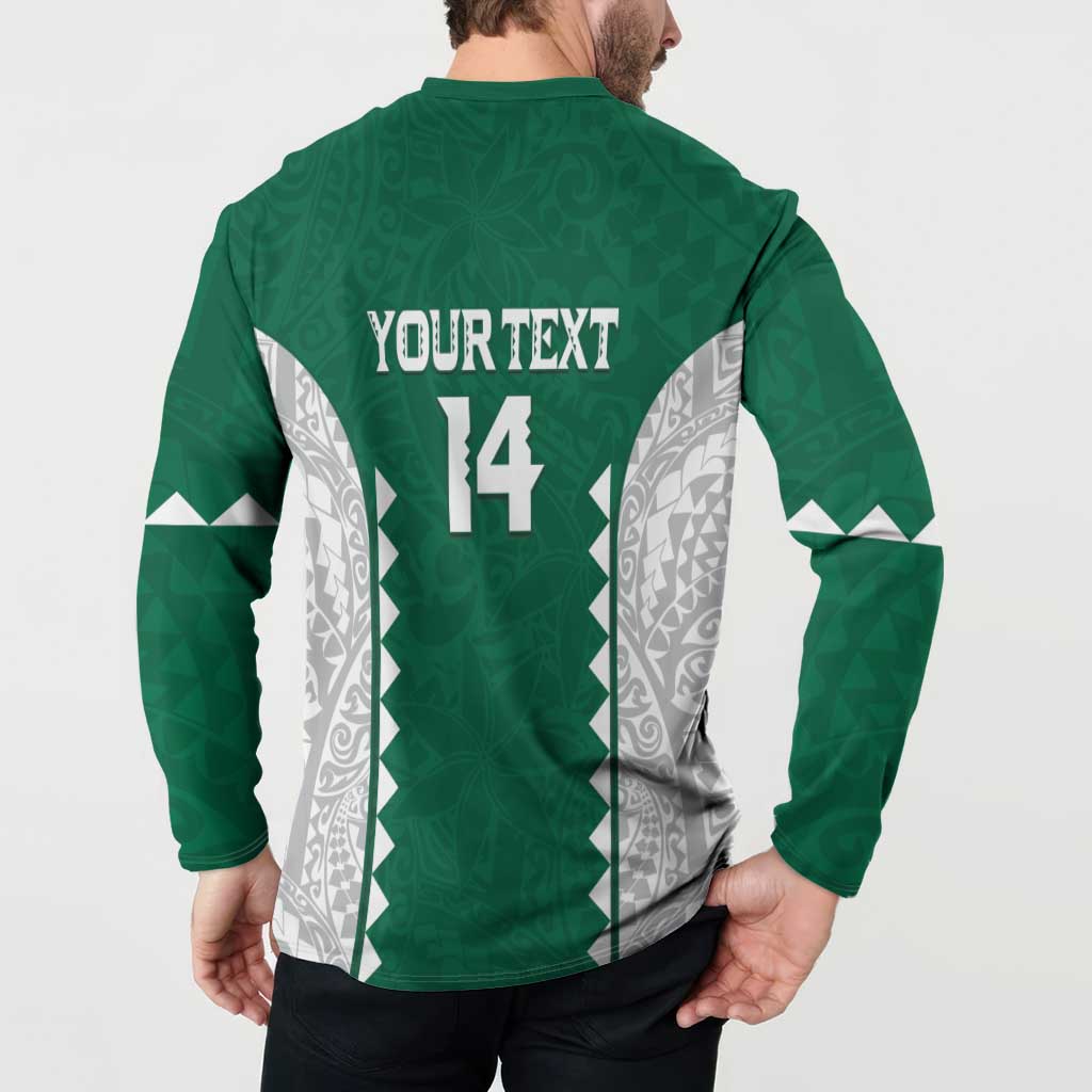 Custom Hawaii Volleyball Button Sweatshirt Hawaiian Kakau Pattern LT14 - Polynesian Pride