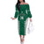 Custom Hawaii Volleyball Family Matching Off The Shoulder Long Sleeve Dress and Hawaiian Shirt Hawaiian Kakau Pattern