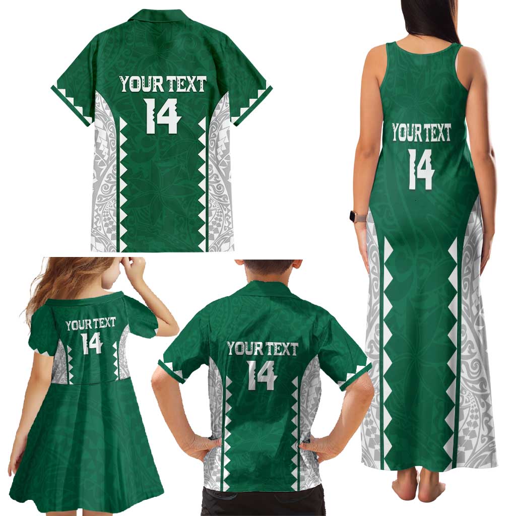 Custom Hawaii Volleyball Family Matching Tank Maxi Dress and Hawaiian Shirt Hawaiian Kakau Pattern