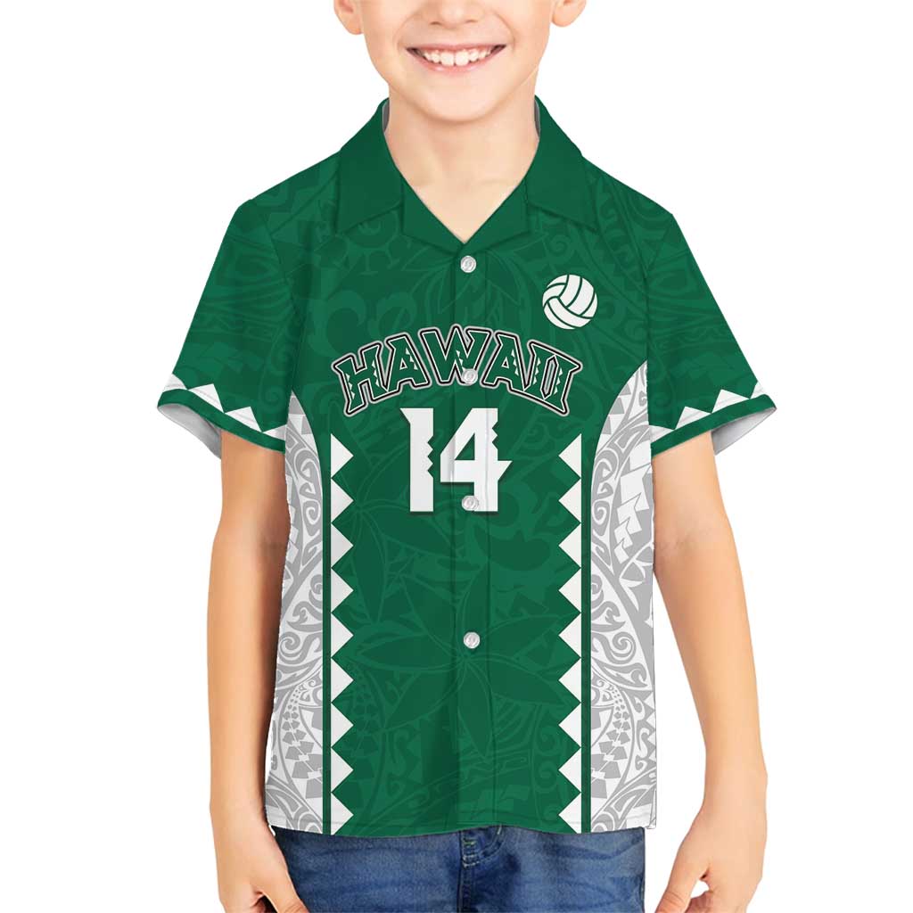 Custom Hawaii Volleyball Family Matching Tank Maxi Dress and Hawaiian Shirt Hawaiian Kakau Pattern