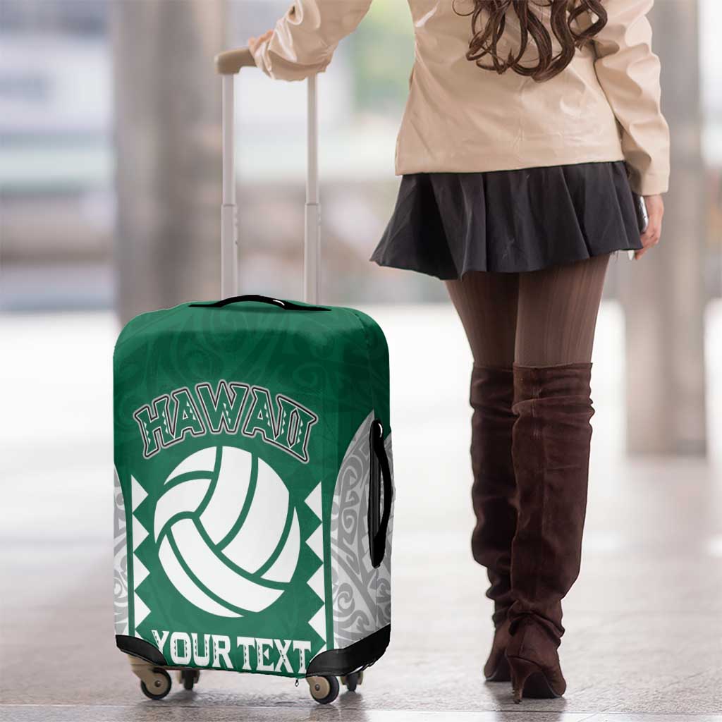 Custom Hawaii Volleyball Luggage Cover Hawaiian Kakau Pattern