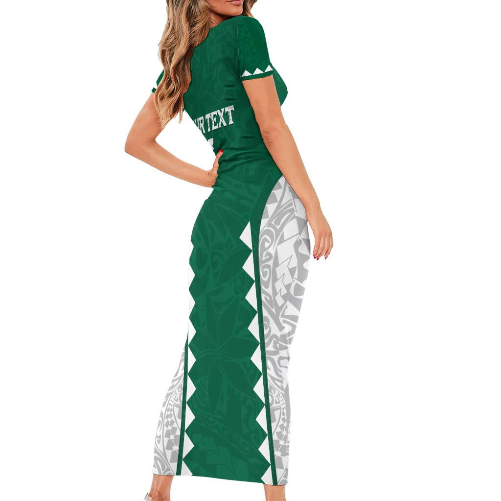 Custom Hawaii Volleyball Short Sleeve Bodycon Dress Hawaiian Kakau Pattern