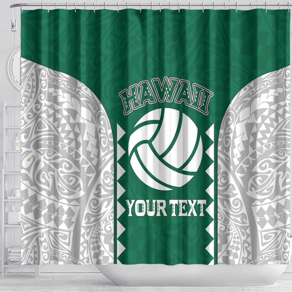 Custom Hawaii Volleyball Shower Curtain Hawaiian Kakau Pattern