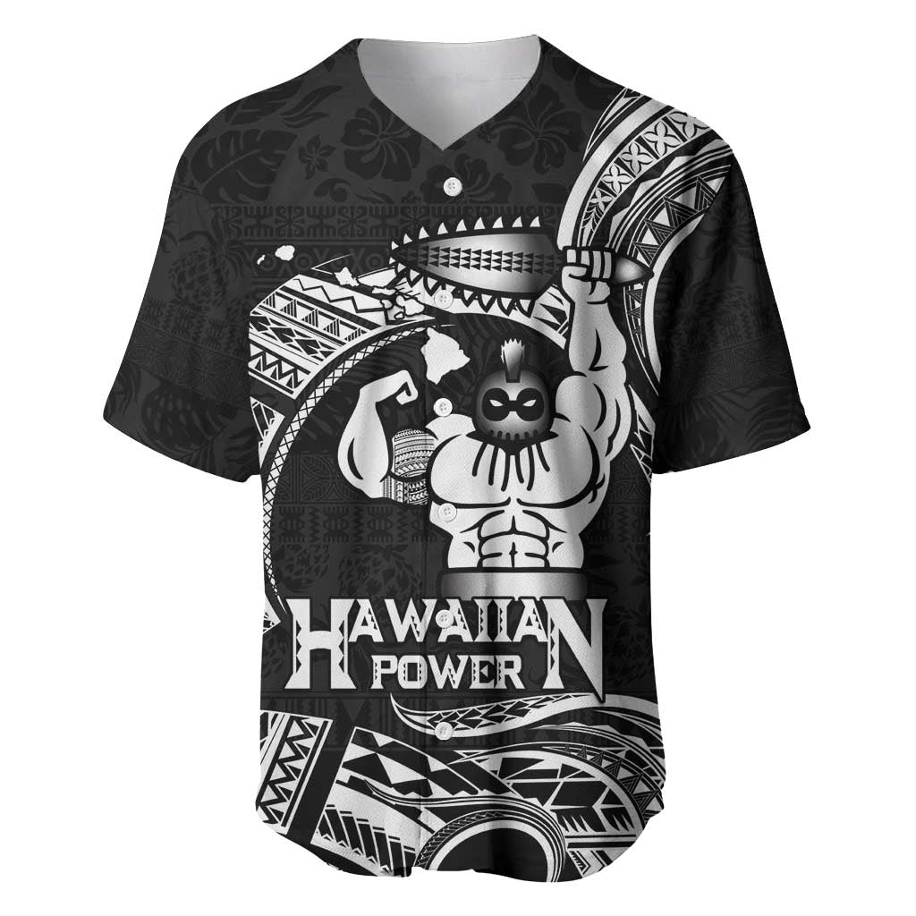 Black Hawaii Ikaika Warrior Baseball Jersey Hawaiian Power LT14 Black - Polynesian Pride
