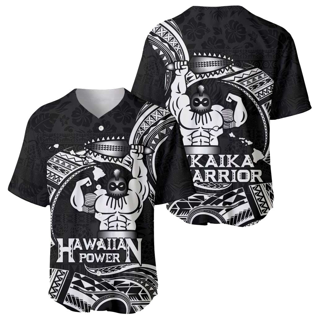 Black Hawaii Ikaika Warrior Baseball Jersey Hawaiian Power LT14 - Polynesian Pride