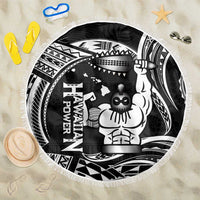 Black Hawaii Ikaika Warrior Beach Blanket Hawaiian Power LT14 One Size 150cm Black - Polynesian Pride